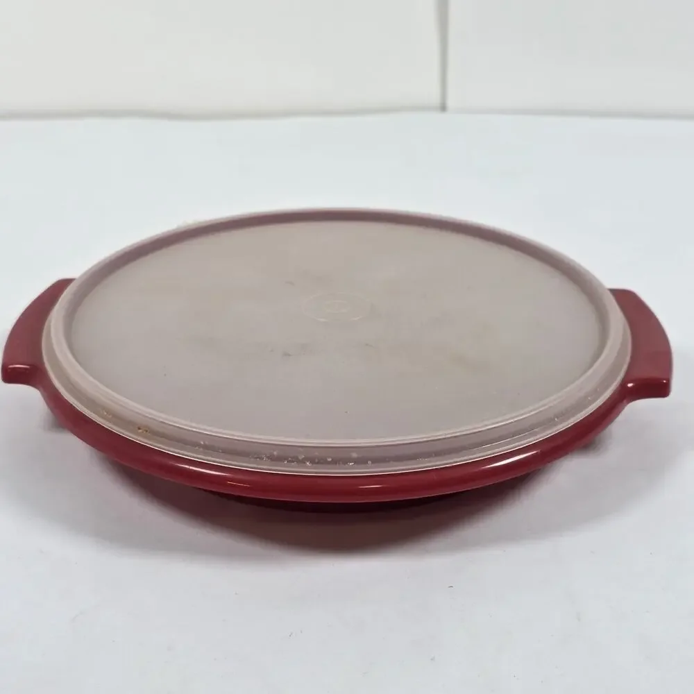 VTG Tupperware Red Suzette Relish Condiment Caddy 608-2 w/ Lid 229-27